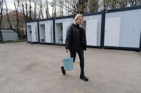 Modular town for migrants in Lviv