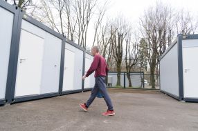 Modular town for migrants in Lviv