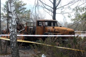Згоріла російська вантажівка в селі Бервиця