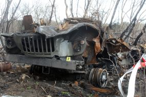 Згоріла російська вантажівка в селі Бервиця