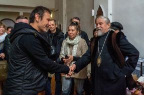 Sviatoslav Vakarchuk and Father Ihor