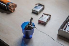 Exhibition of explosives at the SES in Chernobyl