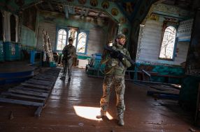 Soldiers of the 115th Territorial Defense Brigade of the Armed Forces of Ukraine