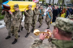 Farewell ceremony with the killed defender Andriy Butryk