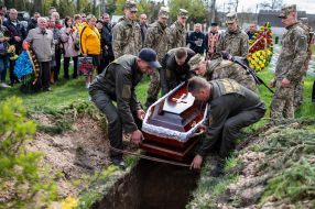 Farewell ceremony with the killed defender Andriy Butryk