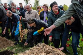 Farewell ceremony with the killed defender Andriy Butryk