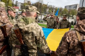 Farewell ceremony with the killed defender Oleksandr Talko