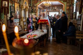 Farewell ceremony with the killed defender Oleksandr Talko