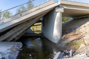 Destroyed bridge in Chuguevsky district