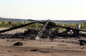 A Russian helicopter was shot down at Gostomel airfield