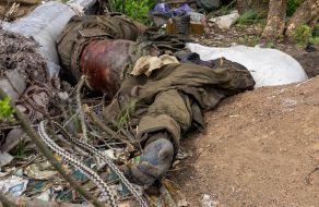 The body of a Russian soldier