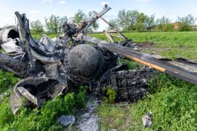 Downed Russian helicopter