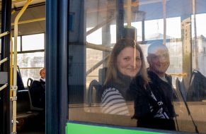 Passengers in a trolleybus