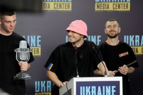 Members of the Ukrainian group "Kalush Orchestra"