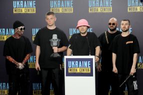 Members of the Ukrainian group "Kalush Orchestra"