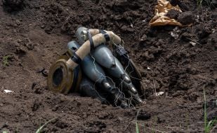 Ammunition prepared for the explosion in the village of Biskvitne