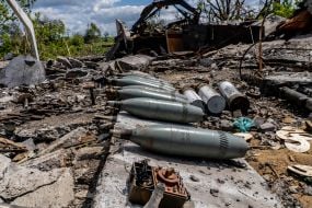 Аmmunition at the destroyed base of the Russian occupiers in the village of Biskvitne