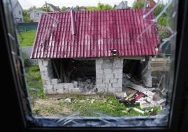Разрушенный сарай в Гостомеле