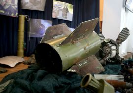 Залишки ракети у музеї