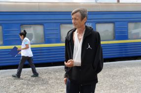 Wounded man who arrived in Lviv by medical train