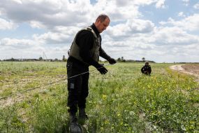 Sappers detonate unexploded ordnance in Borodyanka