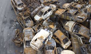 Cemetery of cars destroyed by the Russian occupiers in Irpіn