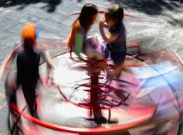 Children on the carousel