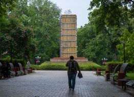 Monument to Taras Shevchenko in a special protective structure