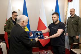 Матеуш Моравецкий, Ярослав Качиньский и Владимир Зеленский