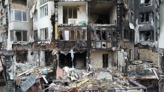 Destruction as a result of hostilities in Irpen  (Kyiv region)