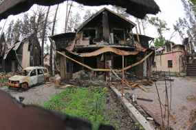 Destruction as a result of hostilities in Irpen  (Kyiv region)