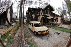Destruction as a result of hostilities in Irpen  (Kyiv region)