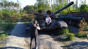 Broken military equipment near Dmitrovka (Kyiv region)