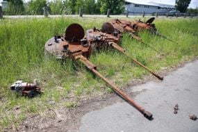 Towers from infantry fighting vehicles in Bucha  (Kyiv region)
