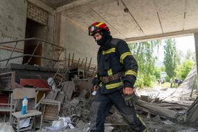 School destroyed after shelling in Kharkov