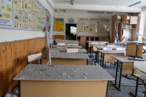 School destroyed after shelling in Kharkov