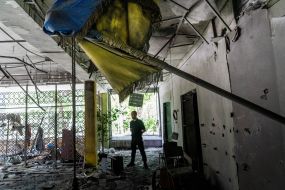School destroyed after shelling in Kharkov