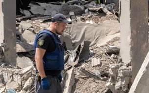 School destroyed after shelling in Kharkov