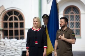 Vladimir Zelensky and Bridget Brink