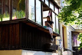 Girl on the balcony