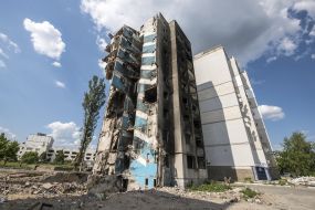Destruction as a result of hostilities in Borodyanka (Kyiv region)