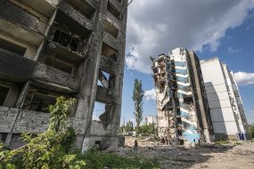 Destruction as a result of hostilities in Borodyanka (Kyiv region)
