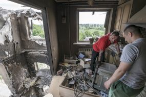 Destruction as a result of hostilities in Borodyanka