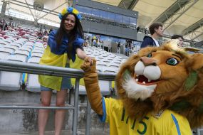Fans at the match Ukraine - Armenia