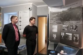 Visitors to the Demyaniv Laz Memorial Complex