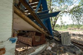 A house in the village of Kuhari was destroyed during the bombing