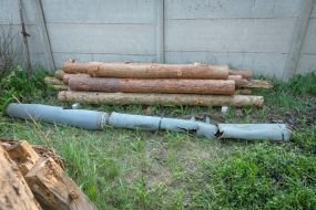 Rocket in the yard in the village of Cooks