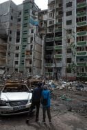 Destroyed houses in Chernihiv