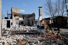 A house in the village of Gorenka was destroyed by shelling by the Russian occupiers