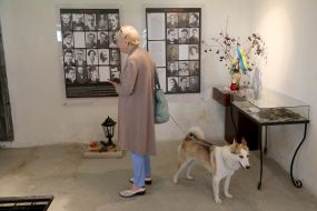 Information posters at the Stryjska Prison Memorial Complex